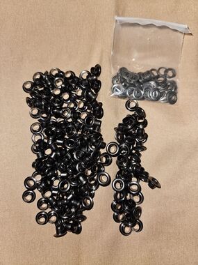Bulk Black Metal Eyelets / Grommets - Lot
